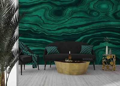 3D Abstract Green Marble Texture Self-adhesive Removable Wallpaper Murals 333-JN • $39.14