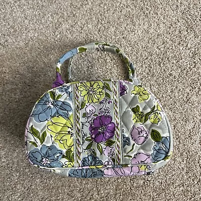 VERA BRADLEY 3 Section Travel Cosmetic Bag 2 Handle Gray Purple Yellow Floral • $12.80