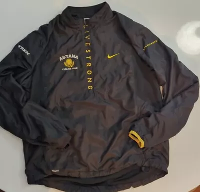 Team Astana 2009 Lance Armstrong Nike Cycling Jacket Livestrong Trek Size Large  • $69.99