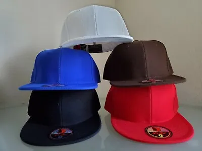Plain Fitted Hat Pit Bull Blank Solid Flat Brim Baseball Hat  -  Buy More & Save • $8.45
