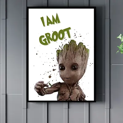 £2.99 • Buy Baby Groot Poster Print, A3 / A4 / A5 Movie Art, Unframed HD Kids Room Wall Art