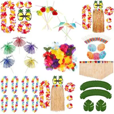 £3.99 • Buy Tropical Hawaiian Party Decoration Luau Beach Bbq Decor Hula Skirt Cocktail Lei 