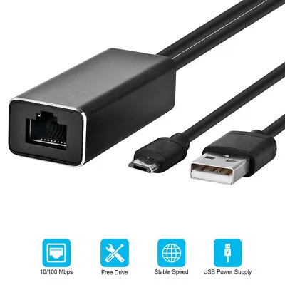 Micro USB To RJ45 Ethernet Adapter For TV Stick 480Mbps LAN Network Card • $10.99