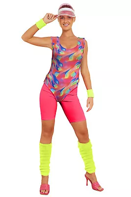 Ladies Retro Sportswear Women’s 80s 90s Retro Fancy Dress Hen Party Costume • £26