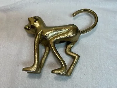 Sagebrook Cast Metal Walking Monkey Faux Gold Tiki Decor Gold Monkey 5x7 • $24.99