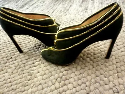 £49.99 • Buy Armani Black Suede Superb Luxury Leather High Heel Booties Shoes Boots Size 40 7