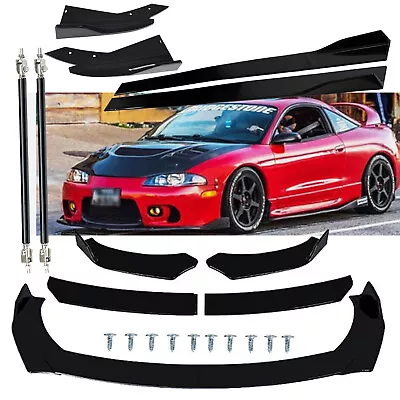 Front Bumper Lip Spoiler Splitter For Mitsubishi Eclipse Side Skirt Glossy Black • $99.99