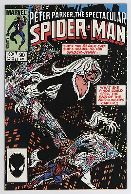 SPECTACULAR SPIDER-MAN #90 NM 9.4+  BLACK CAT Cover - 1st Black Costume - 1984 • $69