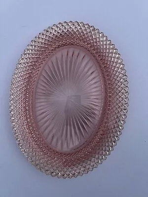 Anchor Hocking Miss America Pink Glass Oval Platter • $12
