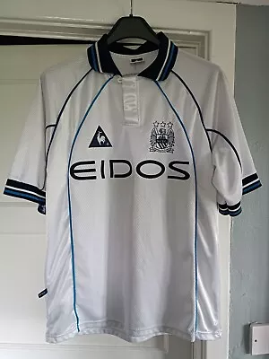 Manchester City 1999/2000 Le Coq Sportif Away Shirt Size 38/40  Inches Vintage • £49.99