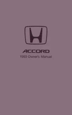 1993 Honda Accord Owners Manual User Guide Reference Operator Book Fuses Fluids • $31.99