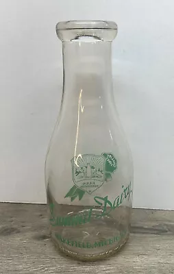 Wakefield Michigan Milk Bottle Summit Dairy Quart Vintage Glass • $25.46