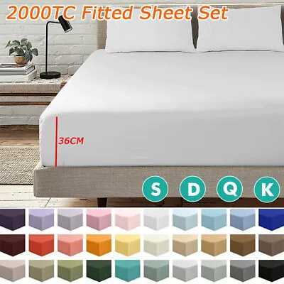 $19.99 • Buy Extra Deep Fitted Sheet Ultra Soft Double/Queen/King Size Bed Sheet Cover Luxury