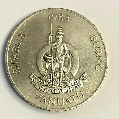 1983 VANUATU Republic 50 VATU Native Polynesian Warrior 33mm KM#8 AU+/UNC • $2.49