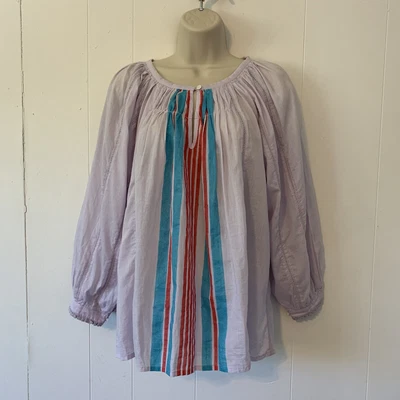 £32.02 • Buy Roller Rabbit Lavender With Big Stripe Peasant Boho Blouse Top S