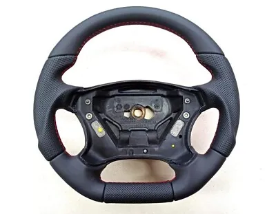 ⭐Mercedes W203 AMG Look Ergonomic Steering Wheel TWO Type Leather RED Stitches • $475
