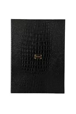 Dolce & Gabbana Black Leather Booklet Decor Mens Case Catalogue Folding Book • $306.66