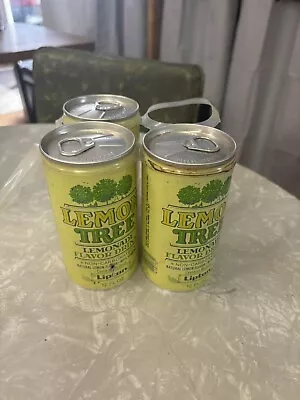 VINTAGE 1970's LIPTON LEMON TREE LEMONADE Pull Top Cans Lot Of 3 • $4