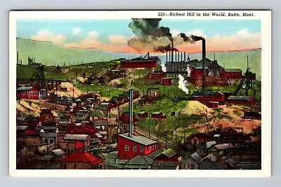 Butte MT-Montana Richest Hill In The World Industrial Vintage Postcard • $7.99