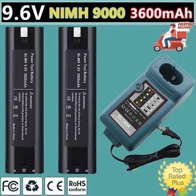 2Pack For MAKITA 9.6VOLT Battery / Charger 9000 9001 632007-4 191681-2 9033 9102 • $300