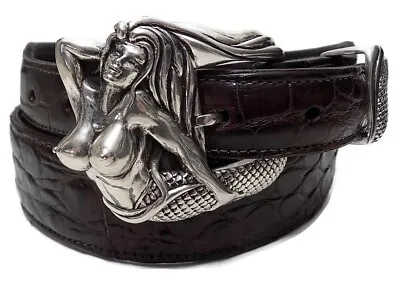 Al Beres Two 1” Beautiful Mermaid 3 Pc Belt Buckle Sets In Pewter Finish #ab111p • $300