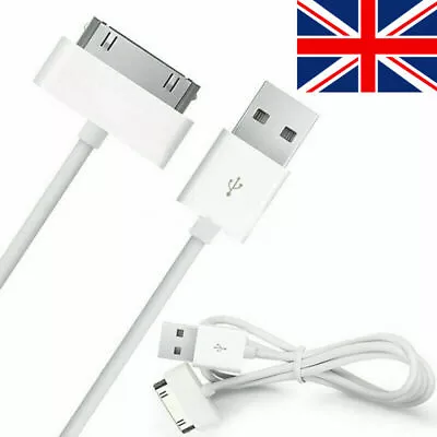 30 Pin Cable USB Charger Lead For IPhone 4S 4 3GS IPad 2 3 IPod Touch Shuffle UK • £1.70