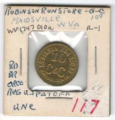 Robinson Run Store MAIDSVILLE W. VA.--10 Orco--21mm Monongalia County Token • $3.25