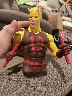 Rare Marvel Daredevil Yellow Suit Coin Bank Bust Plug Intact Collectors • $24.01
