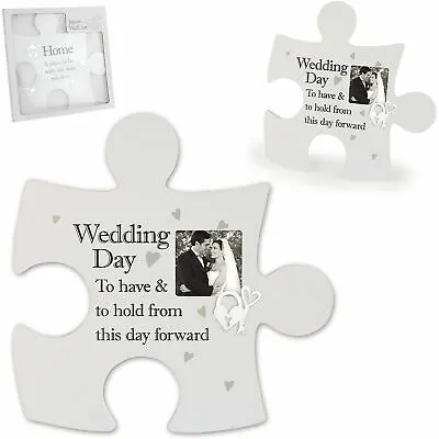 £14.89 • Buy Said With Sentiment Jigsaw Photo Frame Wall Art Wedding Day Couples Gift Idea