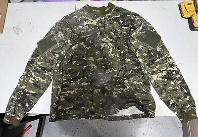 Mens Size M Green Digital Camo Long Sleeve Military Tactical Paintball/Airsoft • $27.99