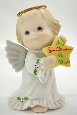 Vintage Christmas 1984 Enesco Morehead Holly Babes Angel Halo Star Figurine • $25