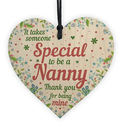 Nanny Birthday Mothers Day Gifts Wood Heart Gift For Nanny Nan Nana Grandma • £3.99