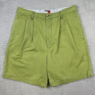 Tommy Hilfiger Shorts Mens 33 Pleated Preppy Green Casual Outdoor  • $12.28