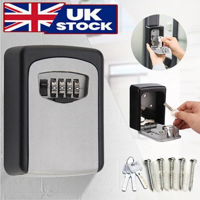 £9.75 • Buy Key Safe Box 4Digit Wall Mounted Outdoor Key Lock Box High Security Code Storage