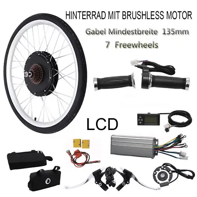 26  Electric Bicycle Conversion Kit Rear Wheel LCD E-Bike Hub Motor 48V 1000W • $195.70