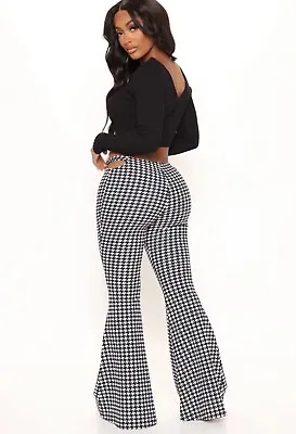 Available In Black/White And Brown/combo. • Wide Leg Pants • High Waist • Cut Ou • $25
