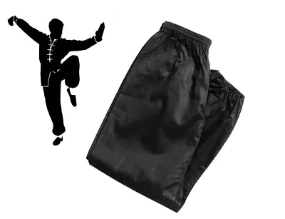 New Kung Fu PANTS ONLY Tai Chi Uniform Gi Botton Only Martial Arts Pants Black • $24.12