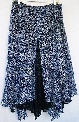 Layered Midi Skirt Size 18 Flowy Boho Gypsy Peasant • $27.95