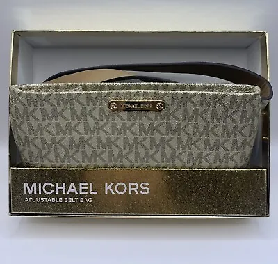 MICHAEL KORS Women's Metallic MK LOGO Silver Belt Bag Size S/M Please Read • $24.89