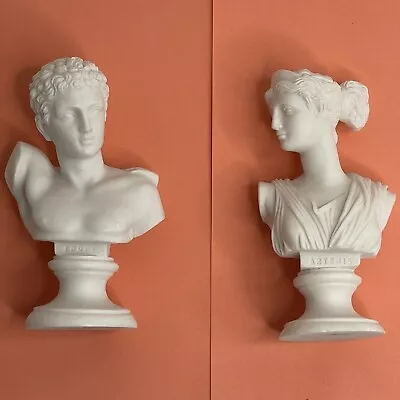 £44.95 • Buy Artemis Bust Greek Statues Pair Figurine Gods Alabaster  5.9'' Great Condition