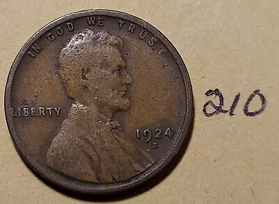 1924-S Lincoln Wheat Cent         #210 • $2.70
