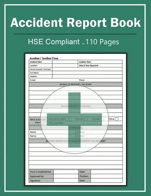 Accident Report Book: A4 HSE Compliant Accident & Incident Record Log Book | Wo • £8.83