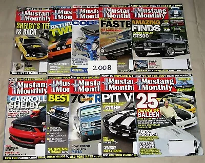 2008 MUSTANG MONTHLY Magazines 10 Issues Lot February-November Restoration Tips • $19.99