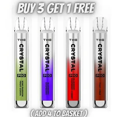 The Crystal Pro Bar 600 Puff Disposable Vape Pod Device 20mg - Buy 3 Get 1 Free • £2.89