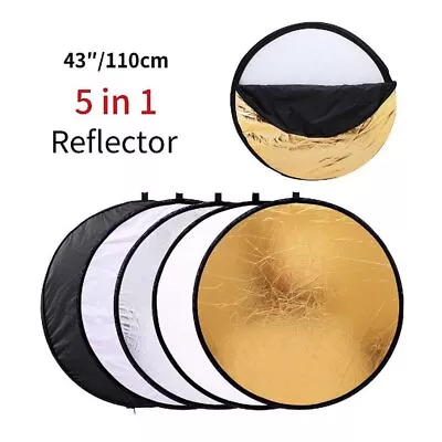 43  110cm 5in1 Portable Folding Light Diffuser Round Photo Studio Reflector UK • £13.99