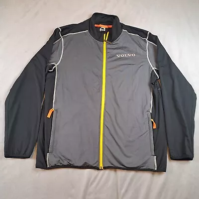 Volvo Mens Full Zip Gray Yellow Orange Track Official Merchandise Jacket Size XL • $39.95