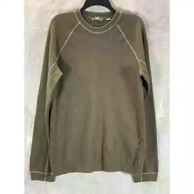EDDIE BAUER Men's Big & Tall Olive Green Crewneck Pullover Sweater SZ L/T • $20