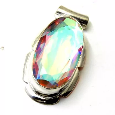 Mystic Topaz Sterling Silver Handmade Jewelry Gemstone Pendant 13 Gm-NewA5 • $20.99