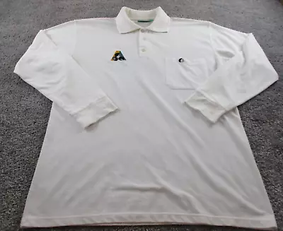 Henselite Lawn Bowls Shirt XL Long Sleeve Polo Top Jersey White Cotton Blend • £18.60