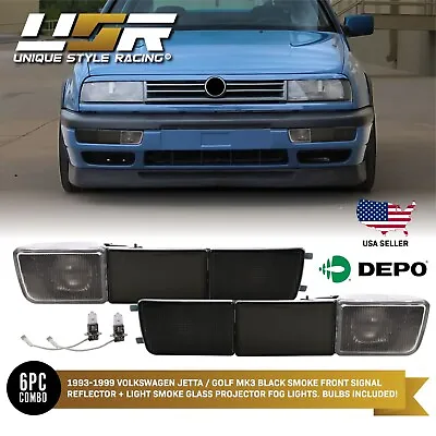 DEPO Smoke Projector Fog Lights For 1993-1999 Volkswagen Jetta / Golf / GTI Mk.3 • $109.94
